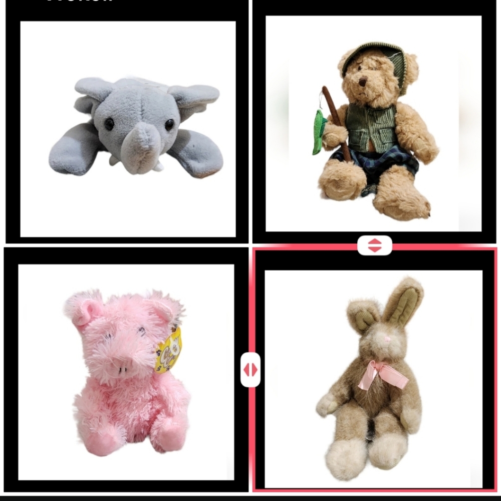 Lot of 4 small stuffed animals mixed